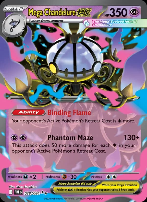 Mega Chandelure ex card in English