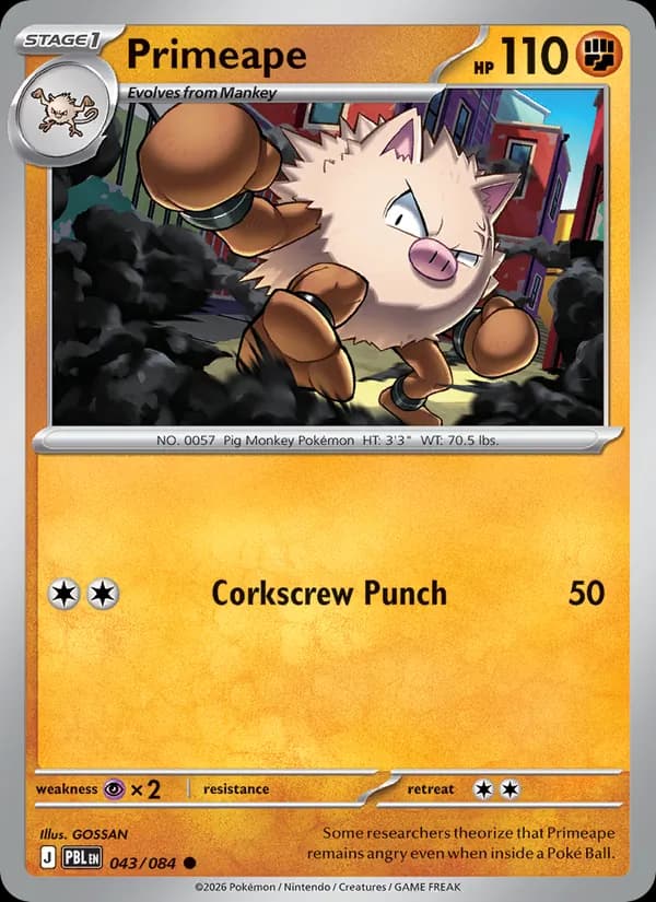 Primeape card in English