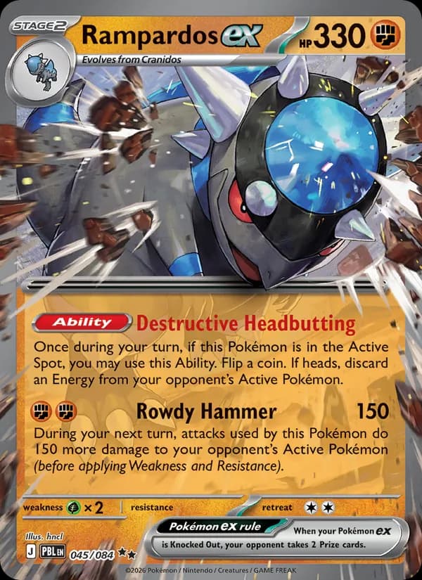 Rampardos ex card in English