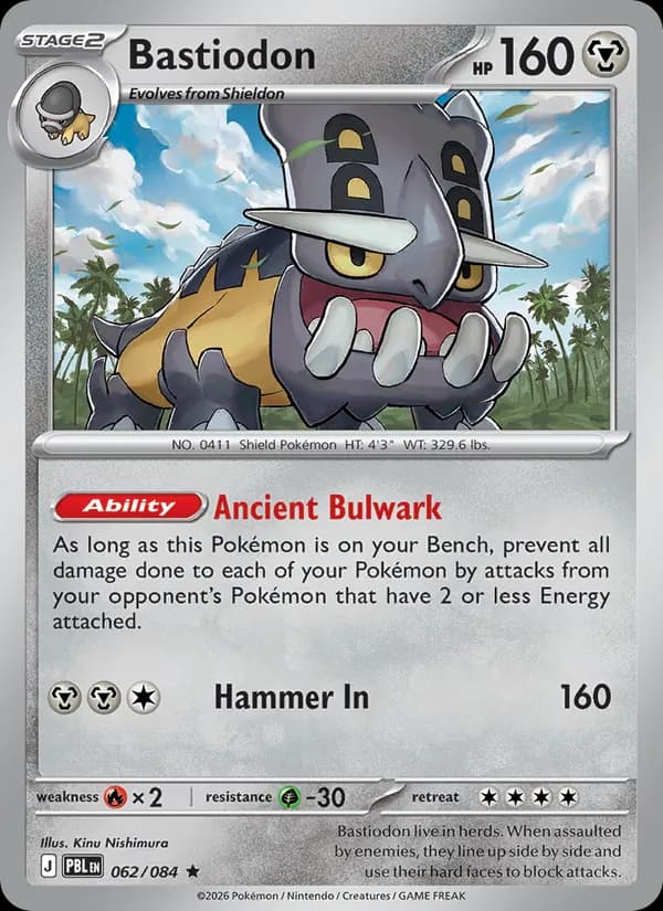 Bastiodon card in English