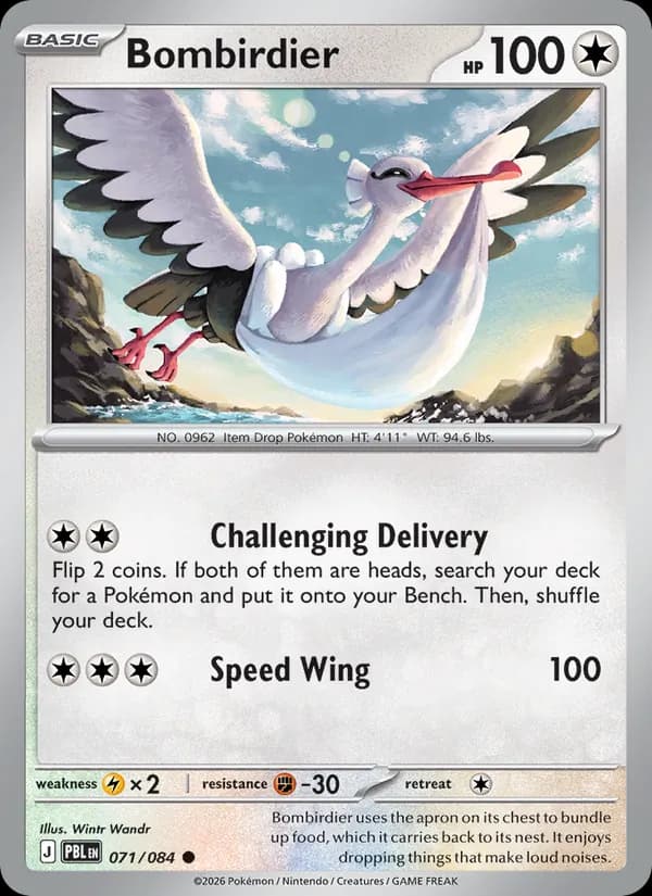 Bombirdier card in English