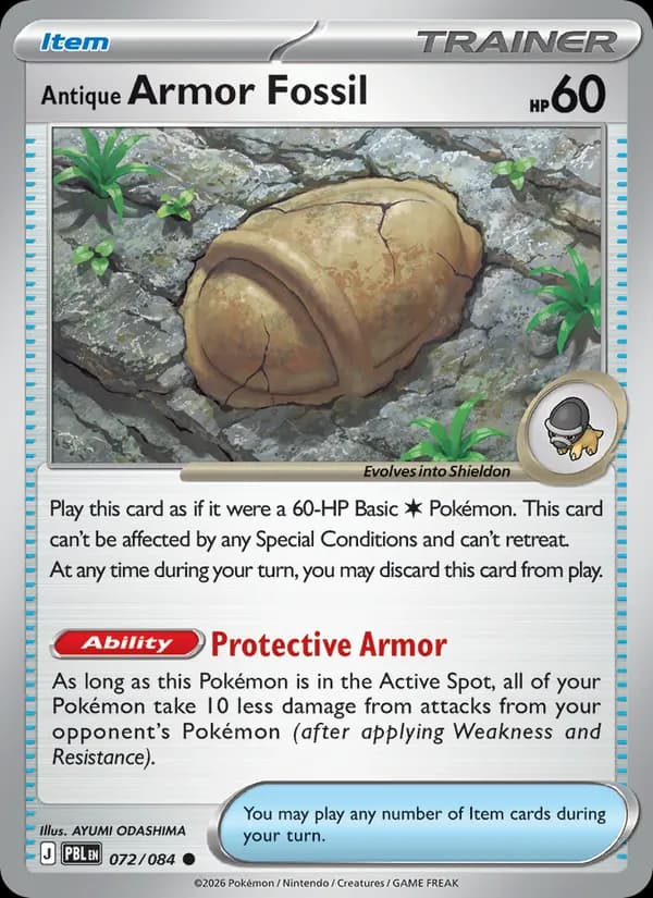 Antique Armor Fossil card in English