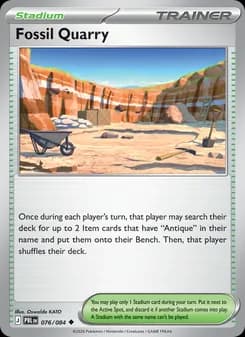 Fossil Quarry card in English