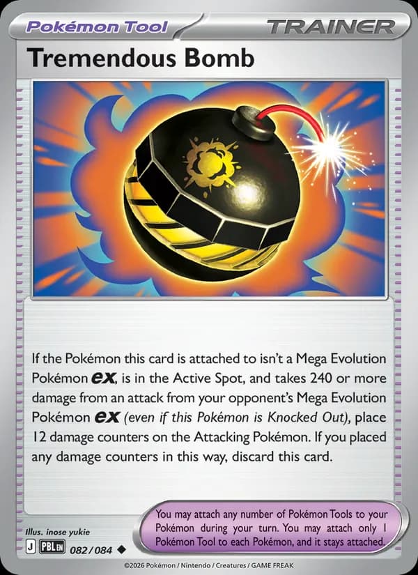 Tremendous Bomb card in English