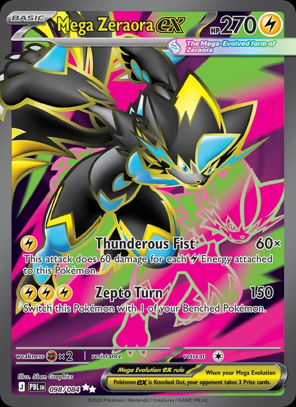 Mega Zeraora ex card in English