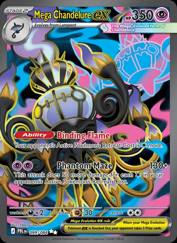 Mega Chandelure ex card in English