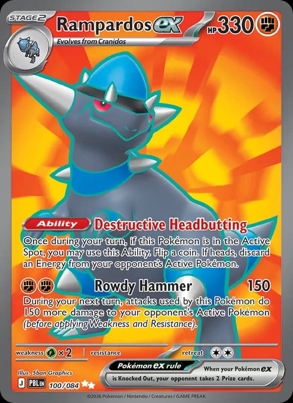 Rampardos ex card in English