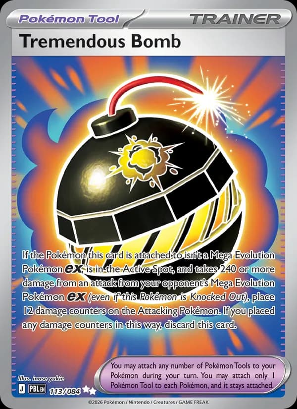 Tremendous Bomb card in English