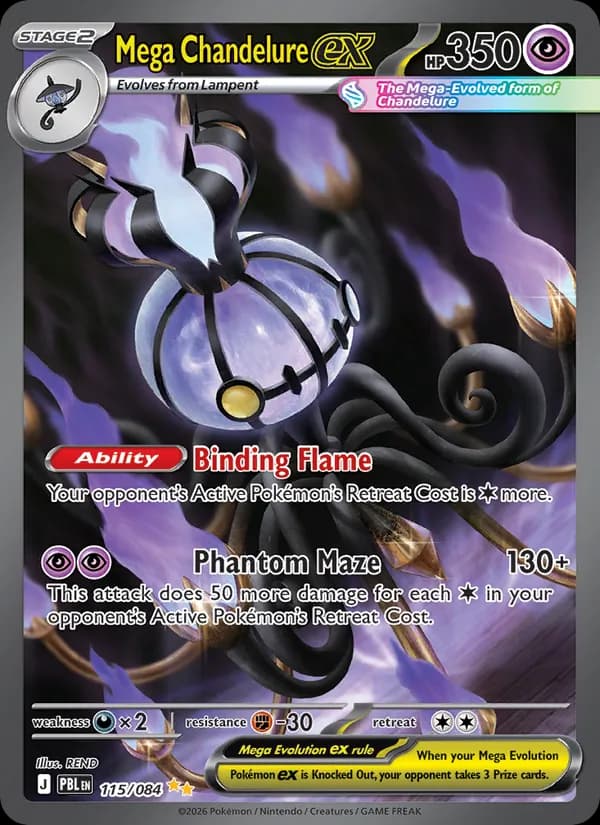 Mega Chandelure ex card in English