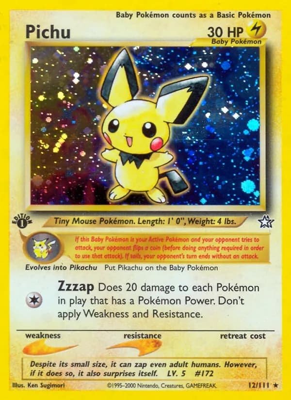 Pichu card in English