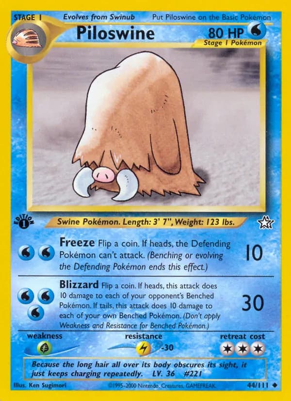 Piloswine card in English