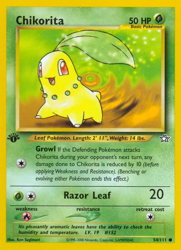 Chikorita card in English