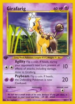 Girafarig card in English