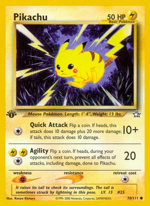 Pikachu card in English