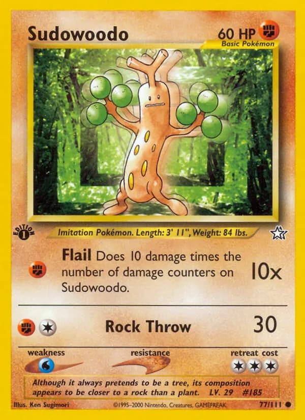 Sudowoodo card in English
