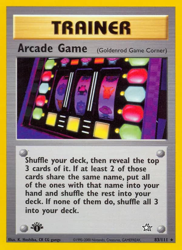 Arcade Game card in English