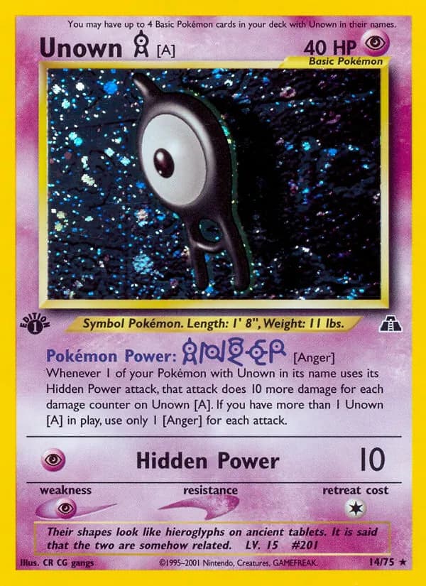 Unown [A] card in English