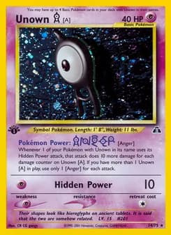 Unown [A] card in English