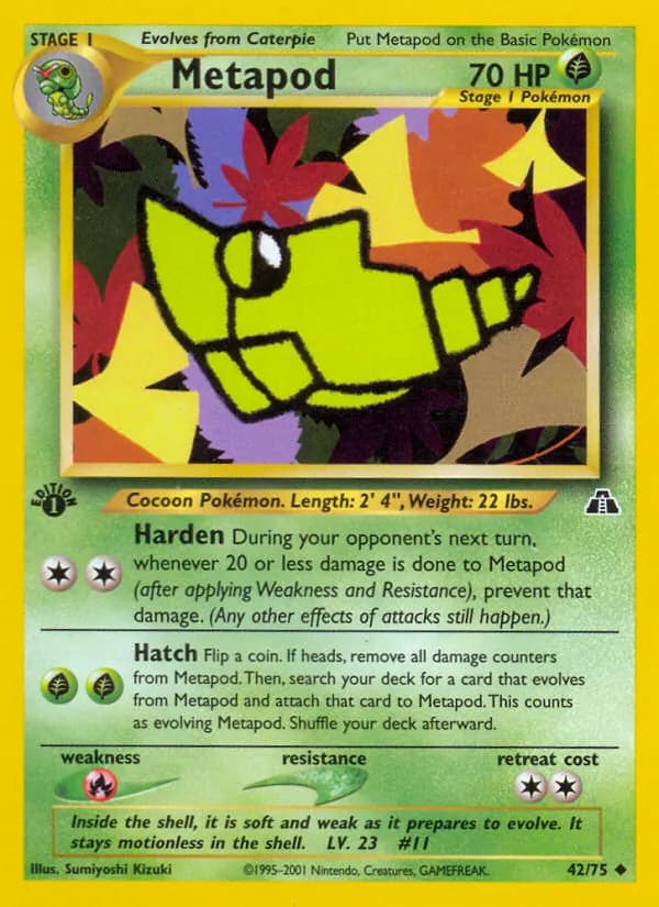 Metapod card in English