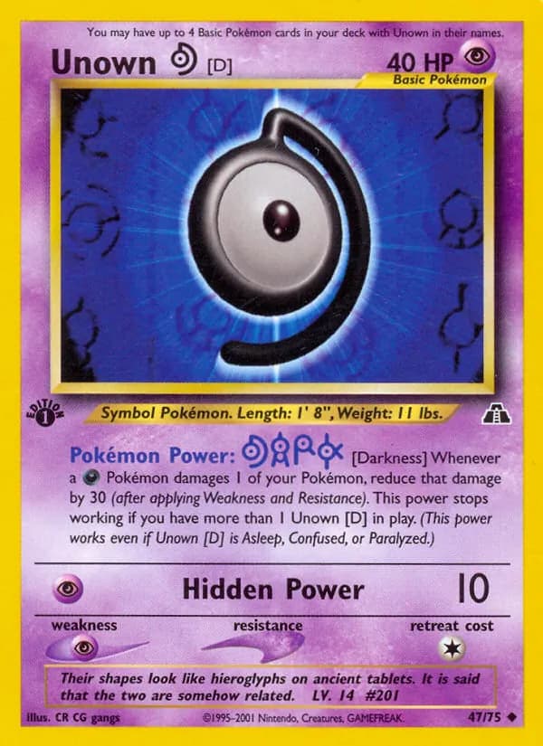 Unown [D] card in English