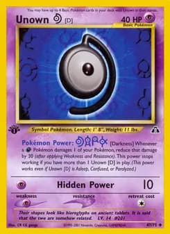 Unown [D] card in English