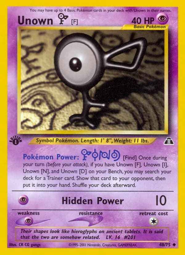 Unown [F] card in English