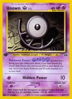 Unown [U] card in English