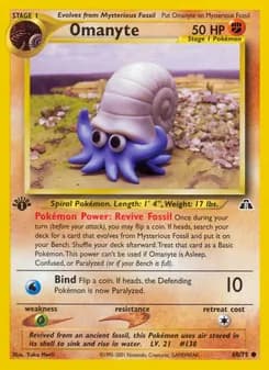 Omanyte card in English