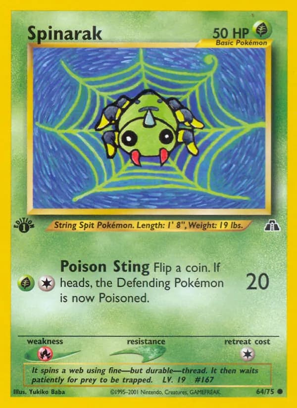 Spinarak card in English