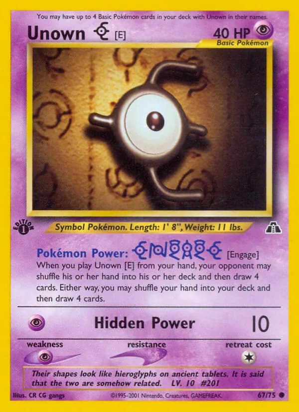 Unown [E] card in English
