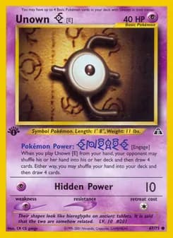 Unown [E] card in English
