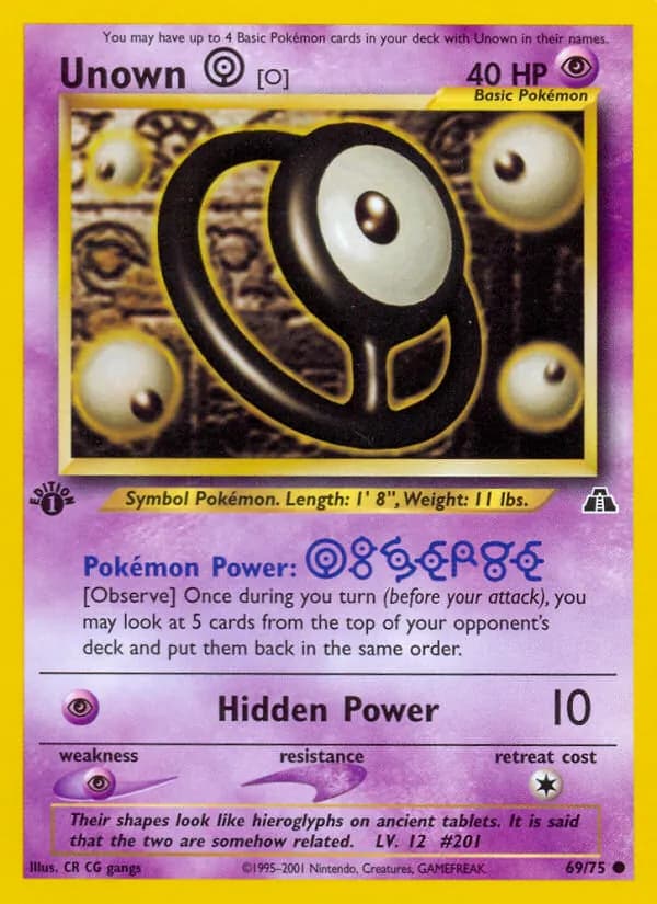Unown [O] card in English