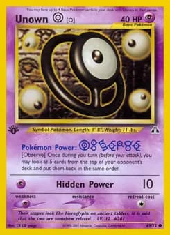 Unown [O] card in English