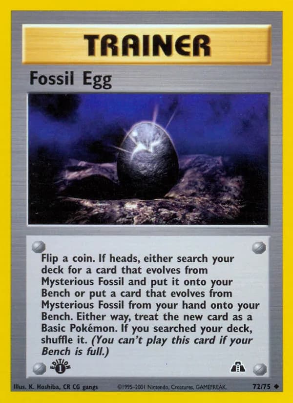 Fossil Egg card in English