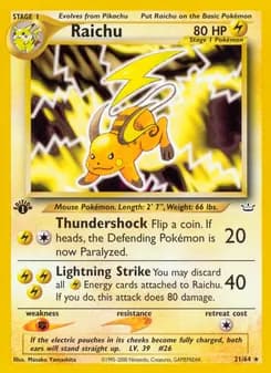 Raichu card in English