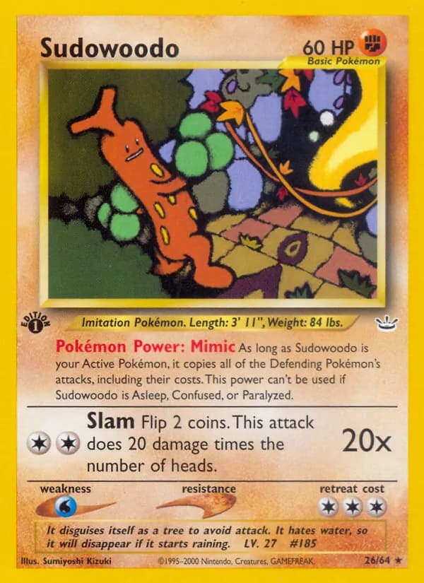 Sudowoodo card in English