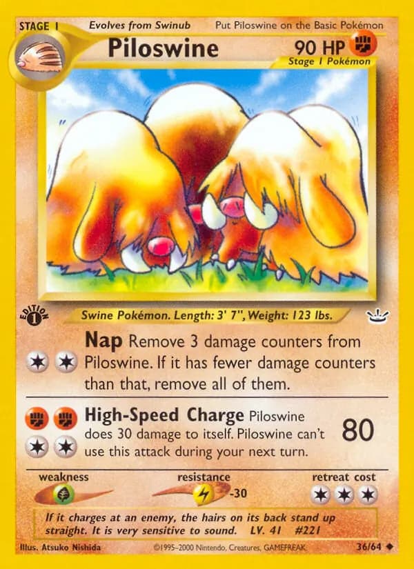 Piloswine card in English