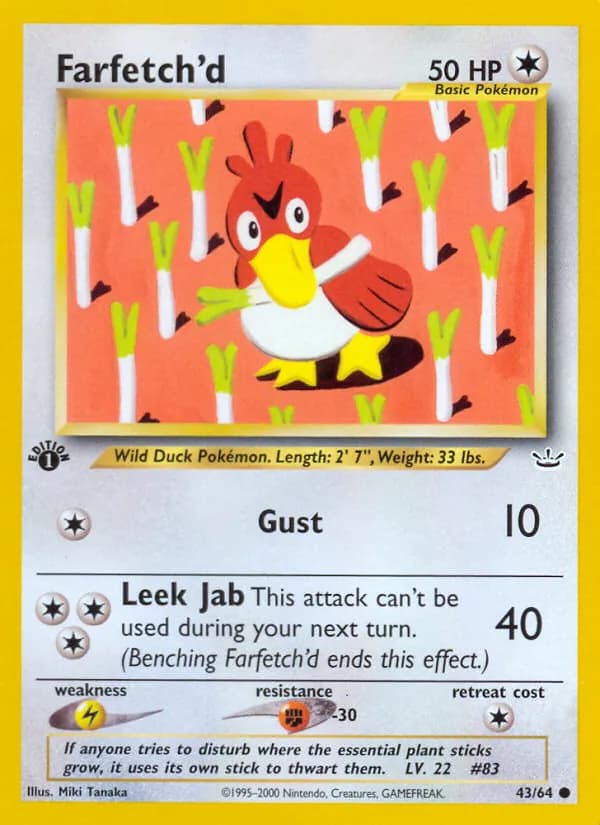 Farfetch'd card in English