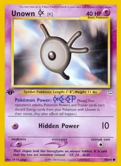 Unown [K] card in English