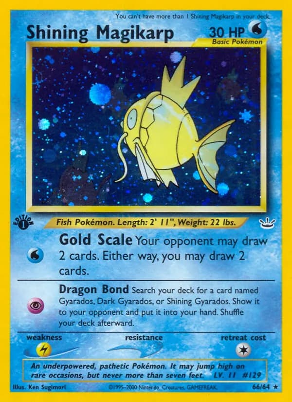 Shining Magikarp card in English