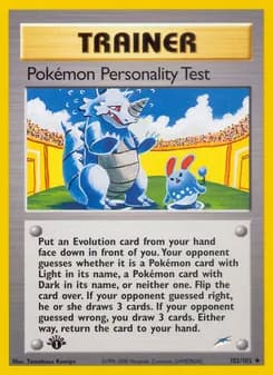Pokémon Personality Test card in English