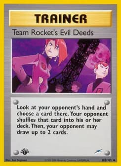 Team Rocket's Evil Deeds card in English