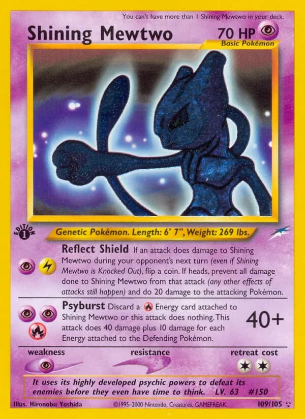 Shining Mewtwo card in English
