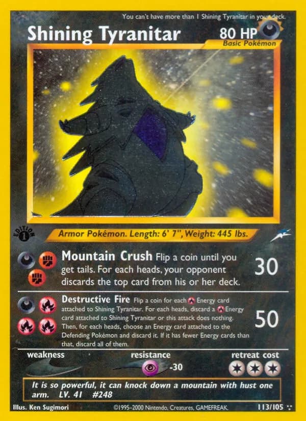 Shining Tyranitar card in English