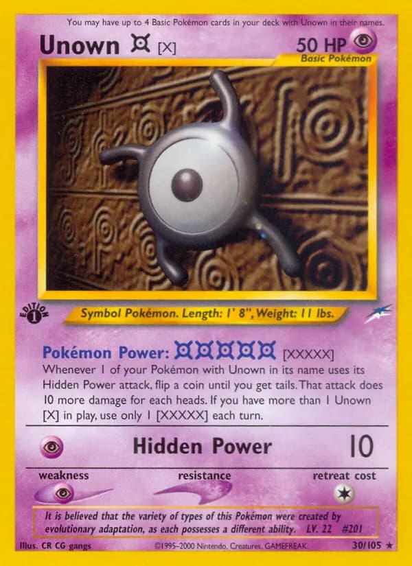 Unown [X] card in English