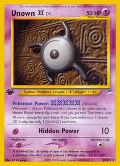 Unown [X] card in English