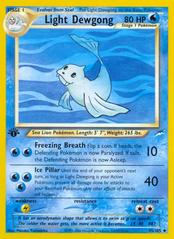 Light Dewgong card in English