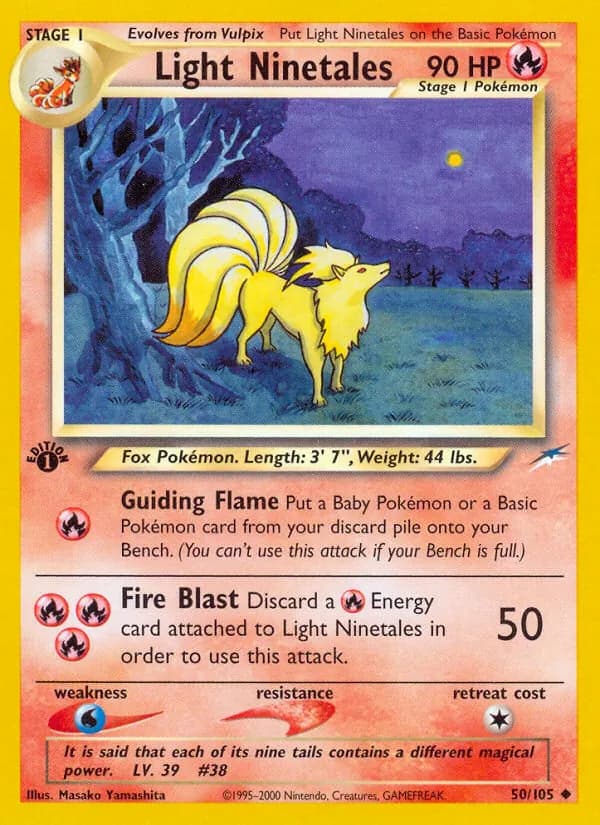 Light Ninetales card in English