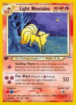Light Ninetales card in English
