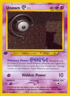 Unown [C] card in English
